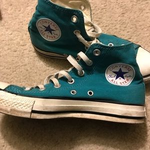 Teal Converse High Tops